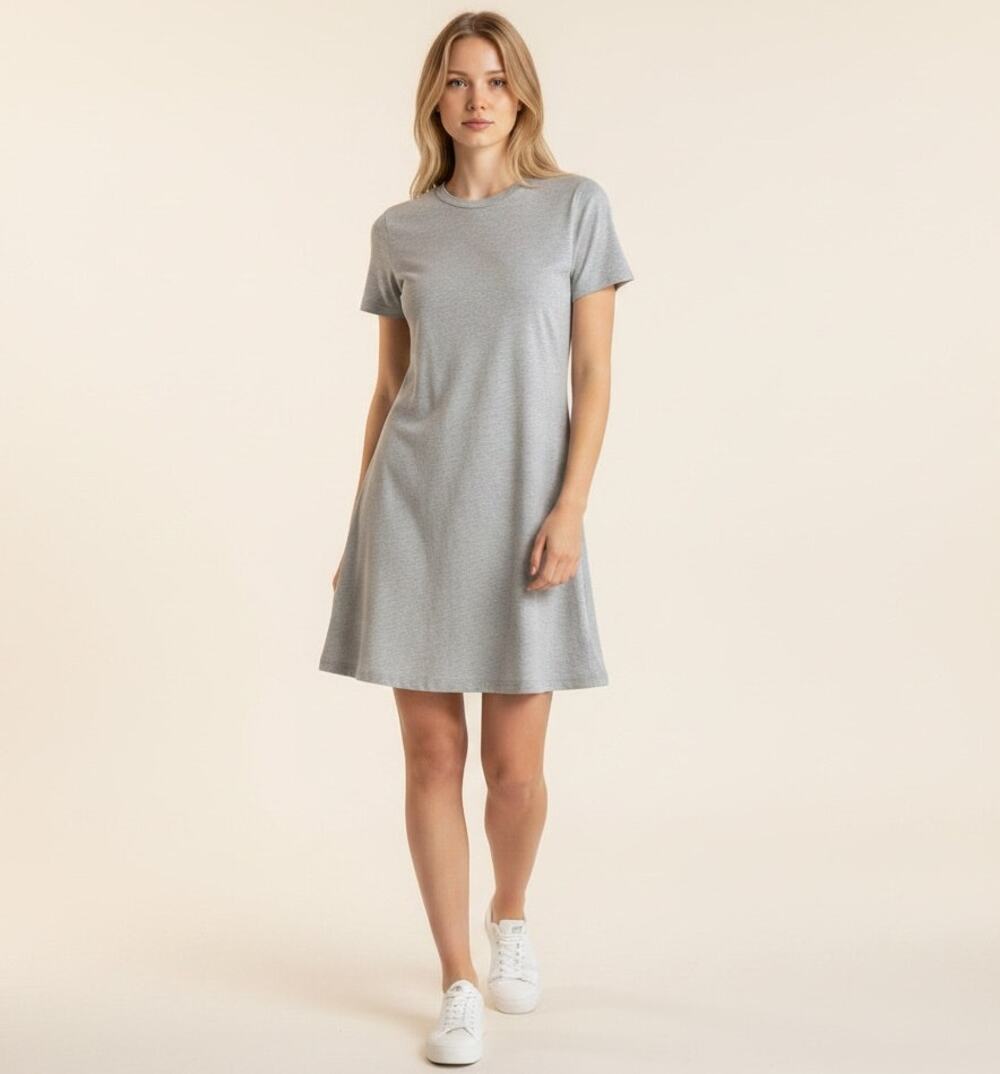Reformation Metallic Silver Mini Dress XS Short Sleeve Made USA Shimmer
